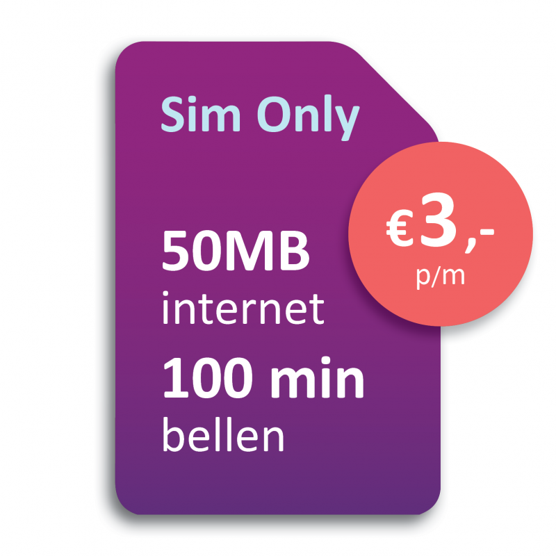 Vleien Flikkeren kiezen Sim Only €3